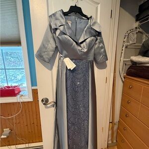 Elegant Silver Evening Gown